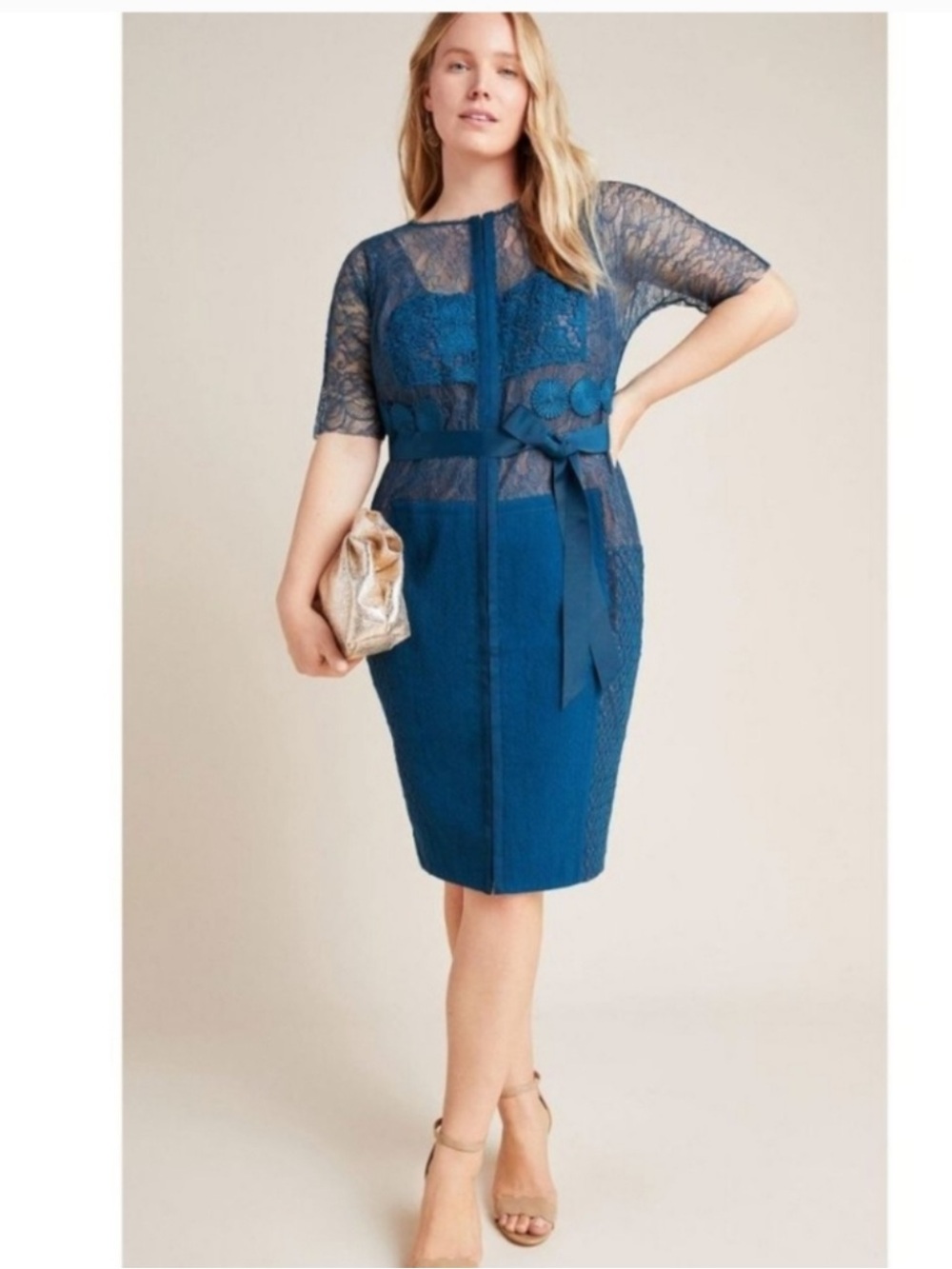 NWT Anthropologie Byron Lars Carissima Sheath Dress – Turquoise – 18W